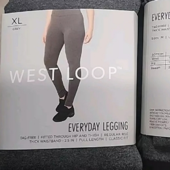west loop Pants - Westend Women's XL Leggings Grey cotton ankle length NEW